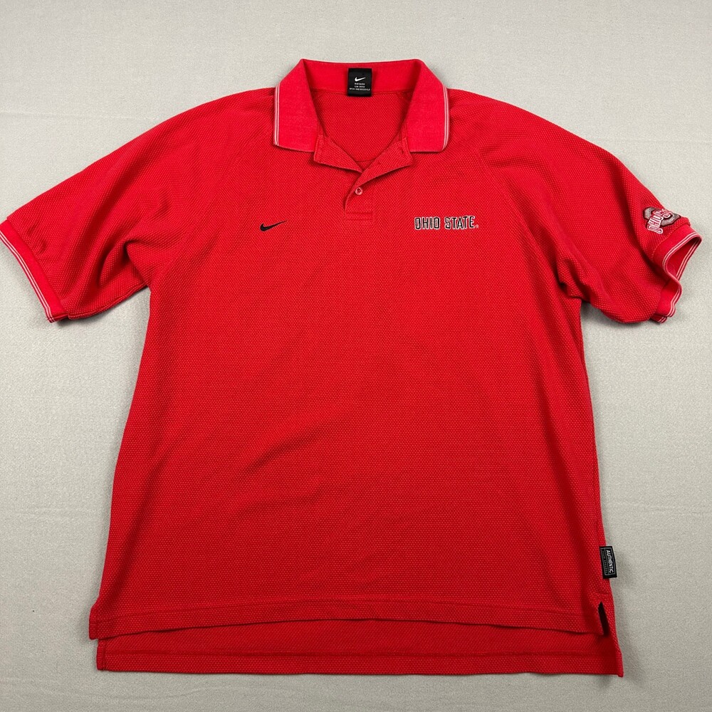 Vintage Ohio State Buckeyes Polo Shirt Men Extra Large Red Nike Football 90s XL